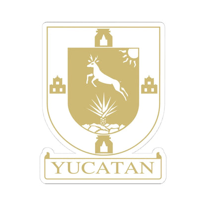 Escudo del Congreso de Yucatán (Mexico) (Coat of Arms) STICKER Vinyl Kiss-Cut Decal 4 Inch White - The Sticker Space