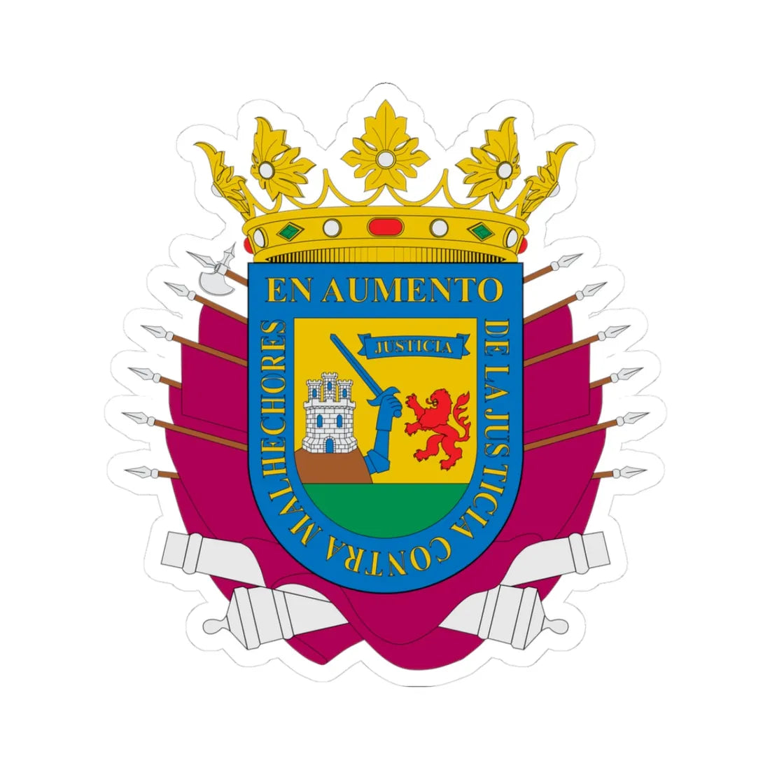 Escudo del Diputado General de Álava (Spain) (Coat of Arms) STICKER Vinyl Kiss-Cut Decal 3 Inch White - The Sticker Space