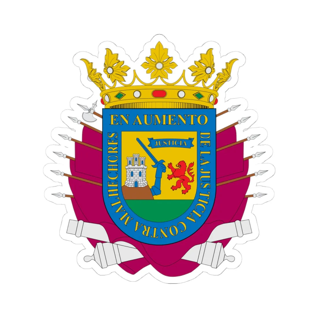 Escudo del Diputado General de Álava (Spain) (Coat of Arms) STICKER Vinyl Kiss-Cut Decal 4 Inch White - The Sticker Space