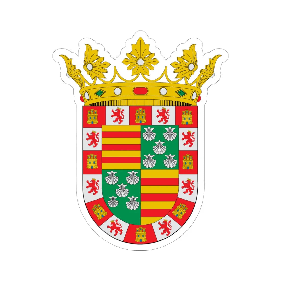 Escudo del ducado de Benavente (Spain) (Coat of Arms) STICKER Vinyl Kiss-Cut Decal 6 Inch White - The Sticker Space