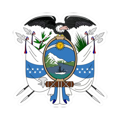 Escudo del Ecuador de 1845 (Ecuador) (Coat of Arms) STICKER Vinyl Kiss-Cut Decal 2 Inch White - The Sticker Space