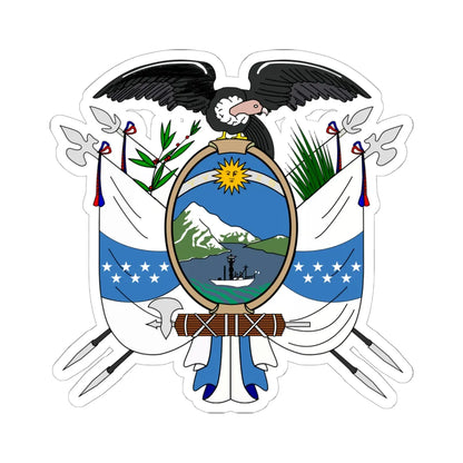Escudo del Ecuador de 1845 (Ecuador) (Coat of Arms) STICKER Vinyl Kiss-Cut Decal 6 Inch White - The Sticker Space