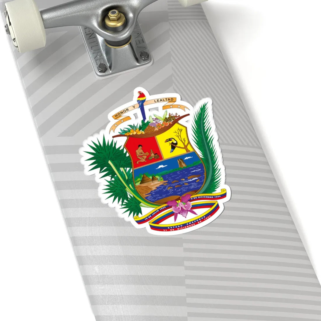 Escudo del Estado Amazonas (Venezuela) (Coat of Arms) STICKER Vinyl Kiss-Cut Decal - The Sticker Space
