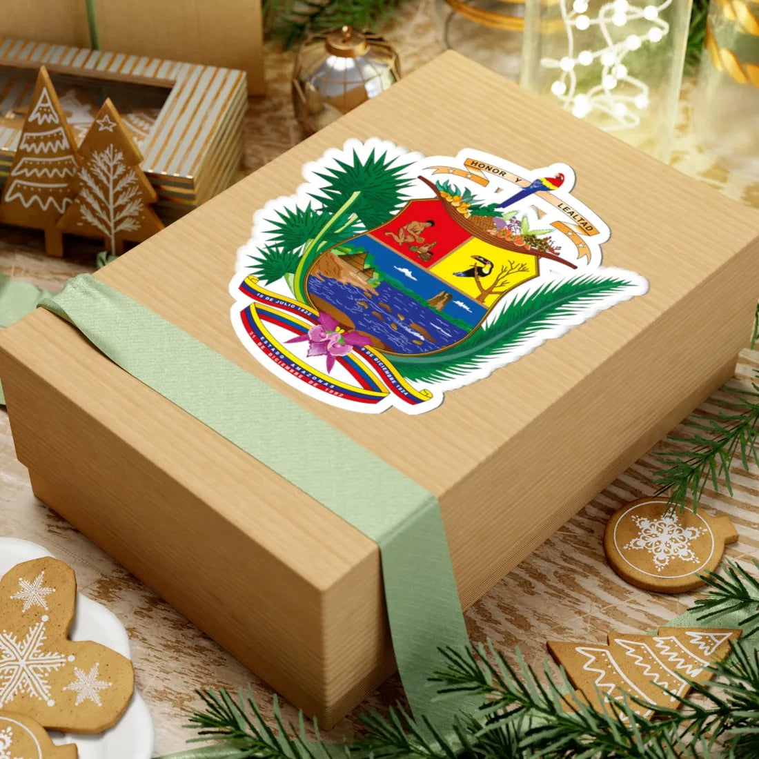 Escudo del Estado Amazonas (Venezuela) (Coat of Arms) STICKER Vinyl Kiss-Cut Decal - The Sticker Space