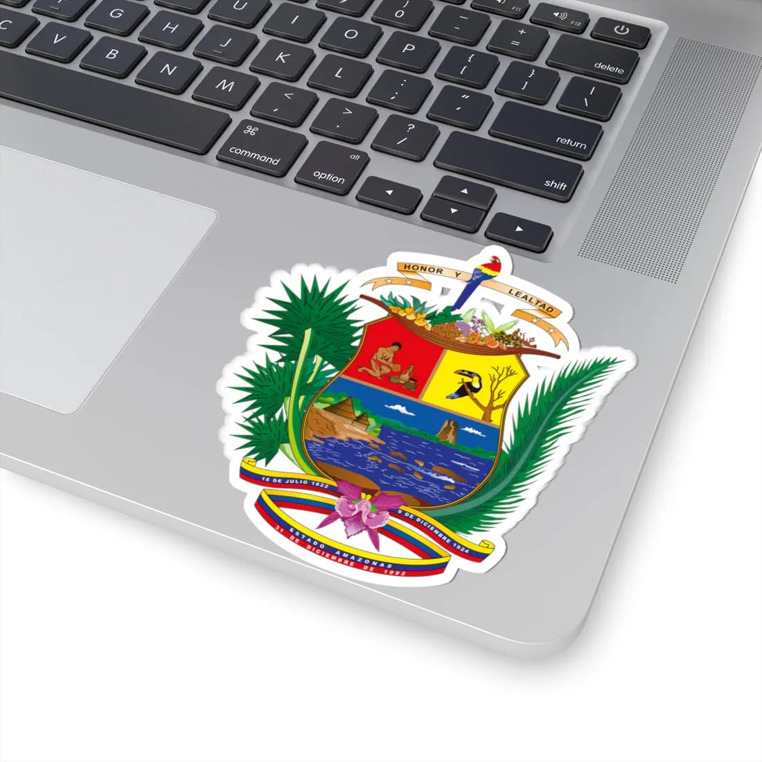 Escudo del Estado Amazonas (Venezuela) (Coat of Arms) STICKER Vinyl Kiss-Cut Decal - The Sticker Space