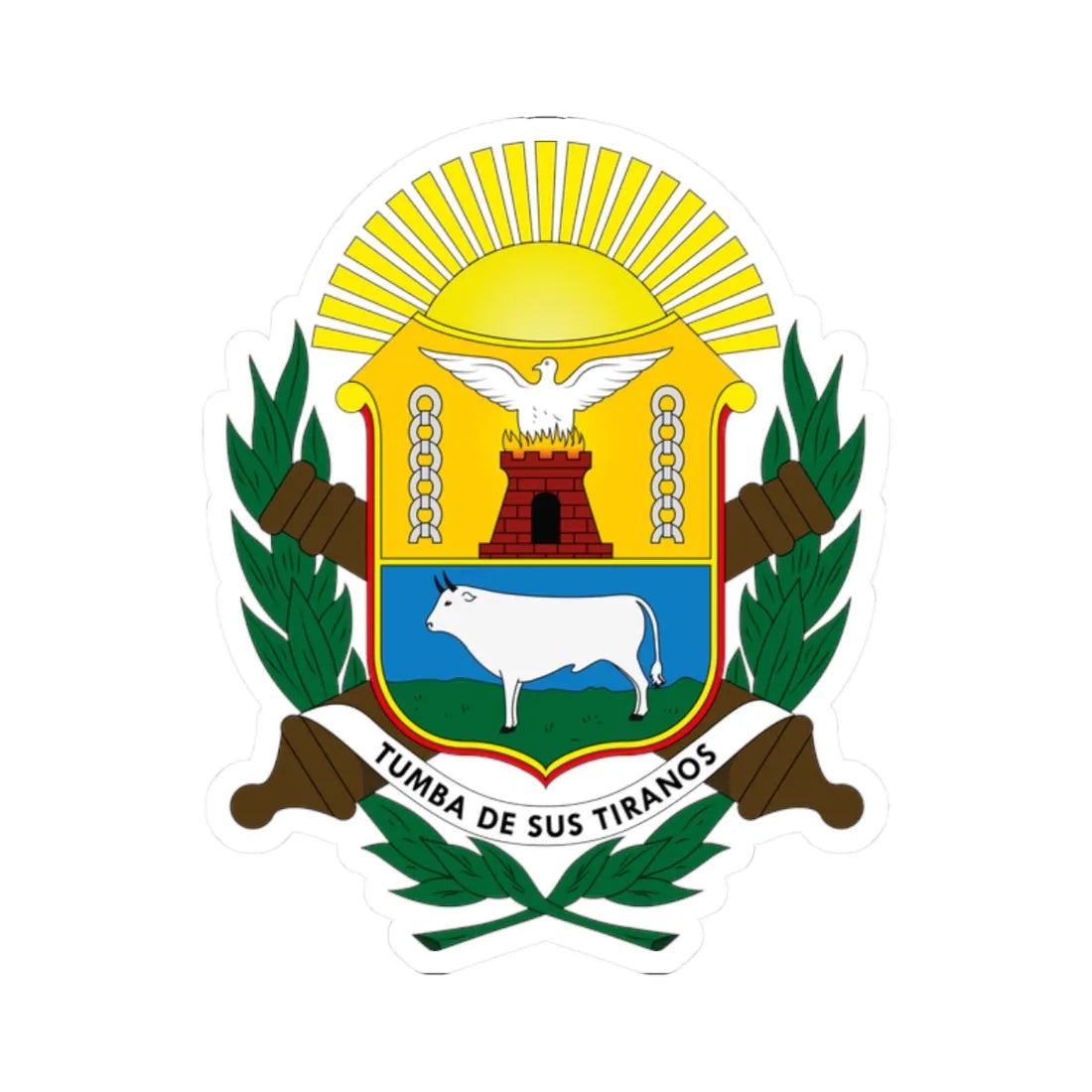 Escudo del Estado Anzoategui (Venezuela) (Coat of Arms) STICKER Vinyl Kiss-Cut Decal 2 Inch White - The Sticker Space