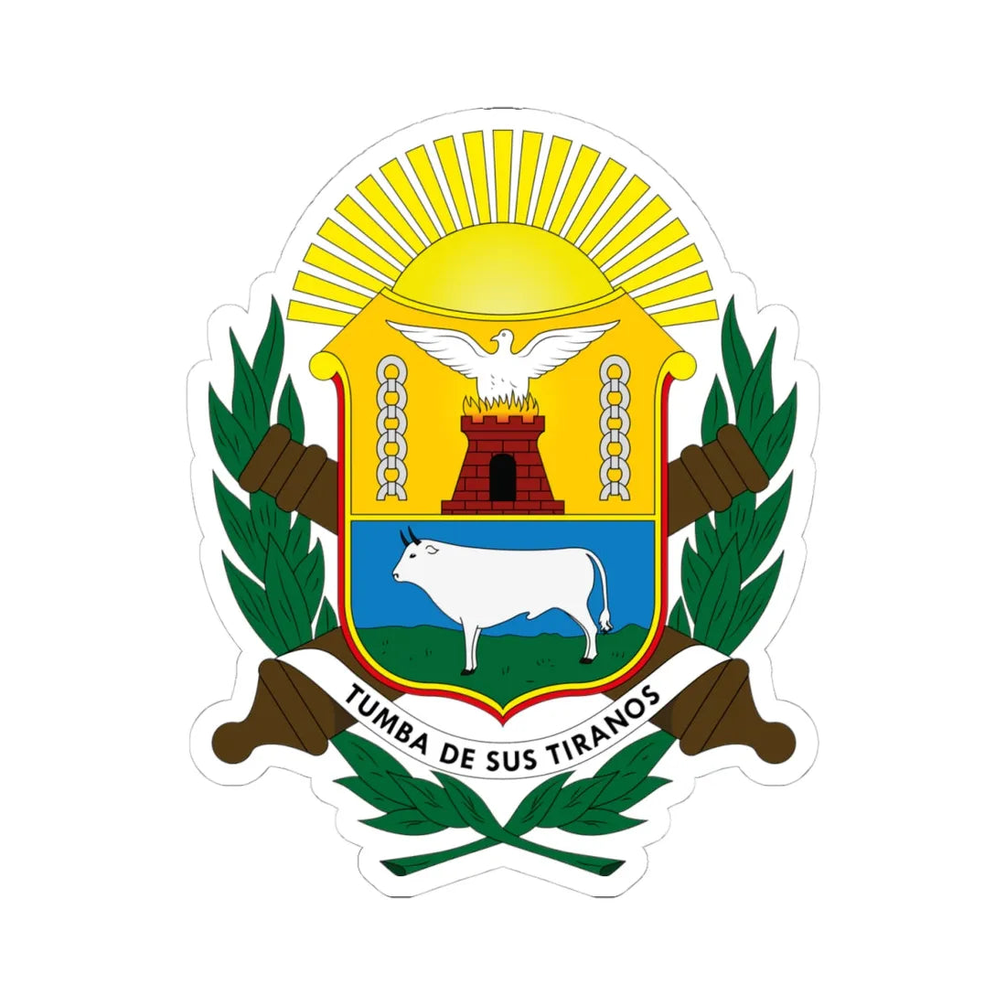 Escudo del Estado Anzoategui (Venezuela) (Coat of Arms) STICKER Vinyl Kiss-Cut Decal 4 Inch White - The Sticker Space