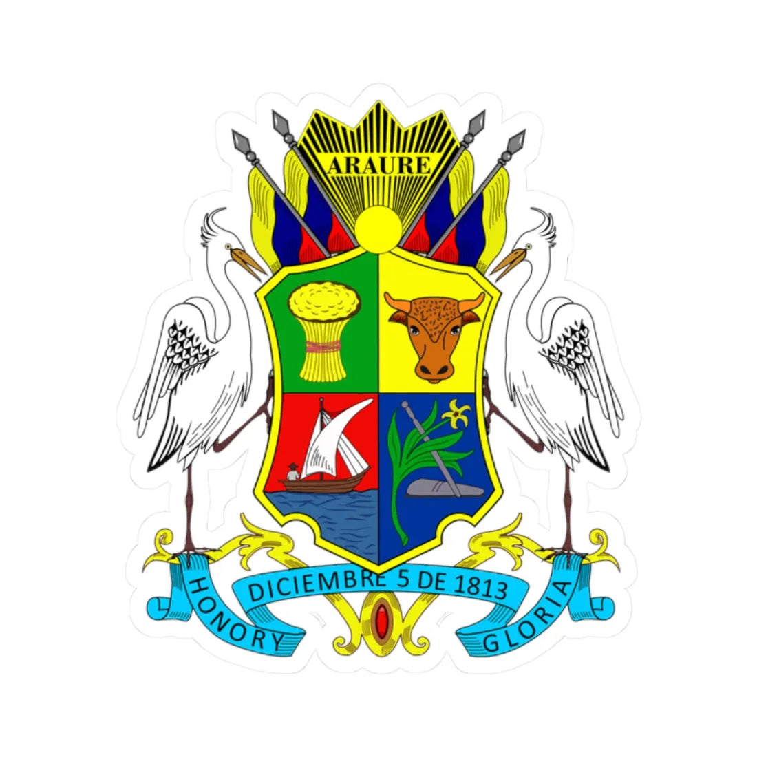 Escudo del Estado Portuguesa (Venezuela) (Coat of Arms) STICKER Vinyl Kiss-Cut Decal - The Sticker Space