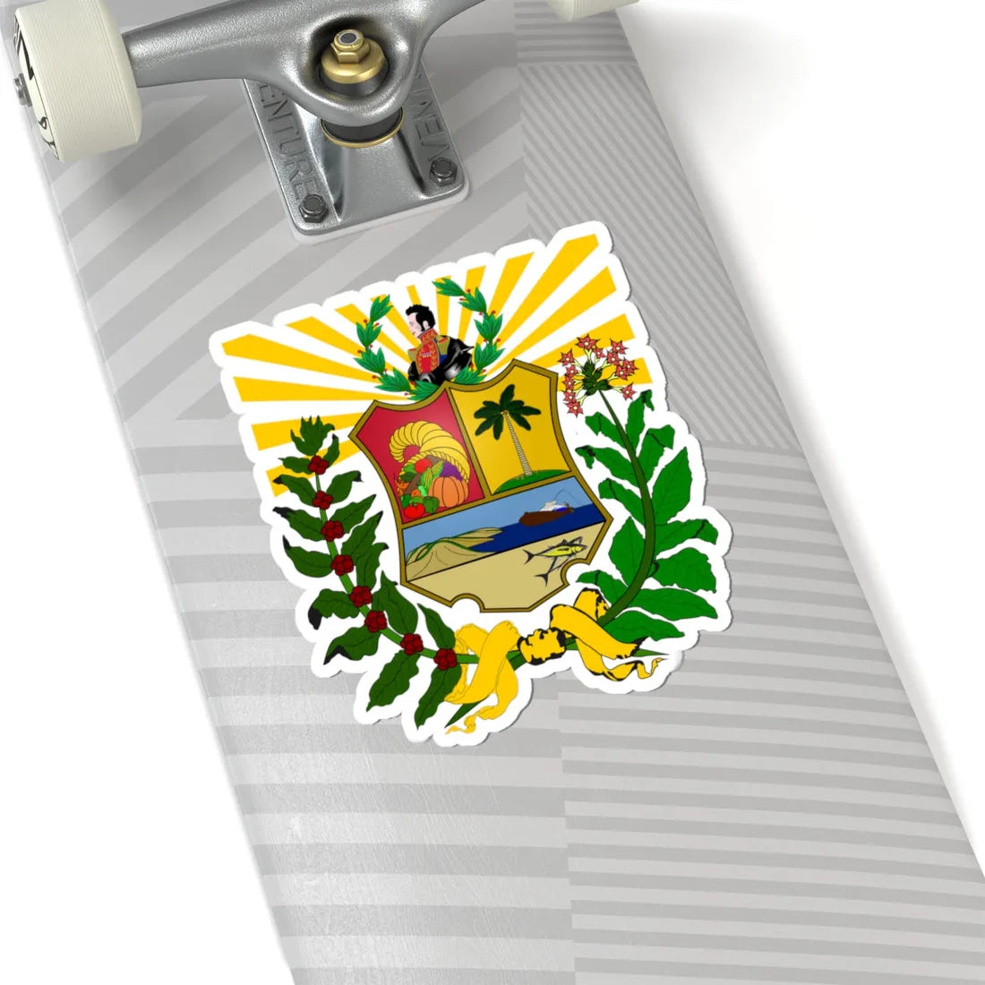 Escudo del Estado Sucre (Venezuela) (Coat of Arms) STICKER Vinyl Kiss-Cut Decal - The Sticker Space