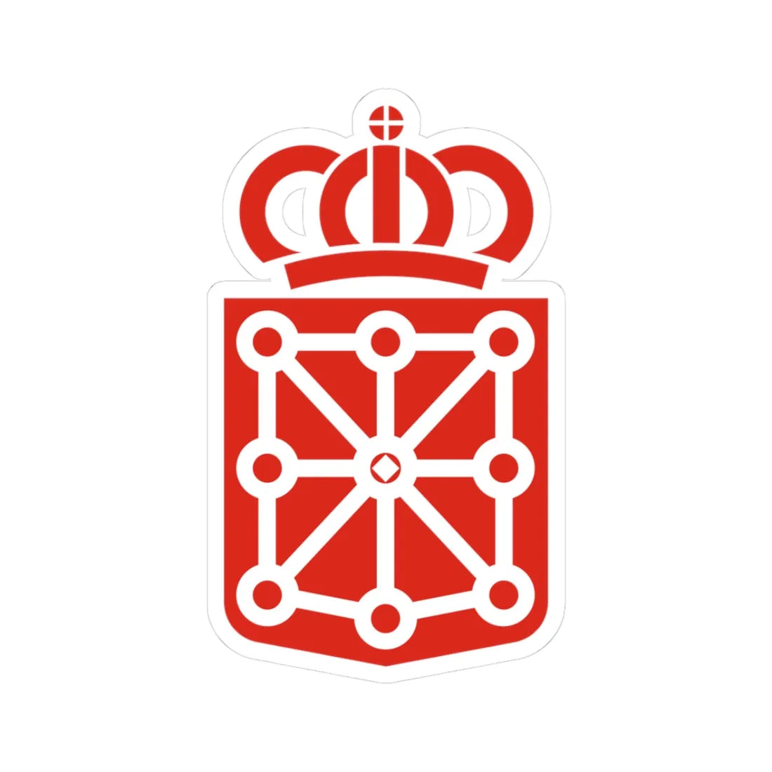 Escudo del gobierno de Navarra (Spain) (Coat of Arms) STICKER Vinyl Kiss-Cut Decal 3 Inch White - The Sticker Space