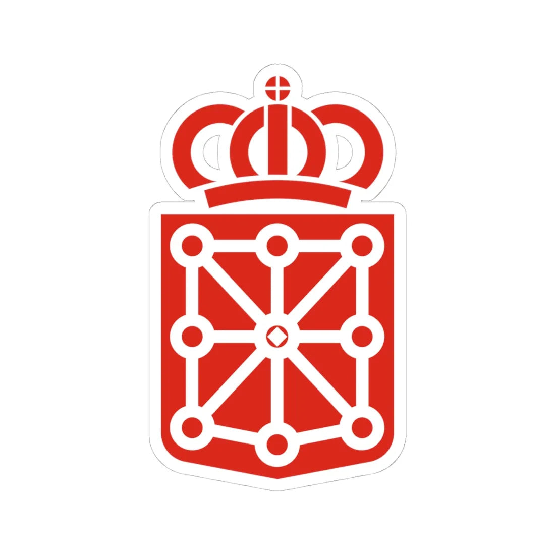 Escudo del gobierno de Navarra (Spain) (Coat of Arms) STICKER Vinyl Kiss-Cut Decal 4 Inch White - The Sticker Space
