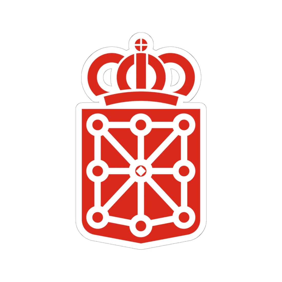 Escudo del gobierno de Navarra (Spain) (Coat of Arms) STICKER Vinyl Kiss-Cut Decal 6 Inch White - The Sticker Space
