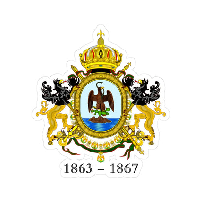 Escudo del Imperio 1863 a 1867 (Mexico) (Coat of Arms) STICKER Vinyl Kiss-Cut Decal 3 Inch White - The Sticker Space