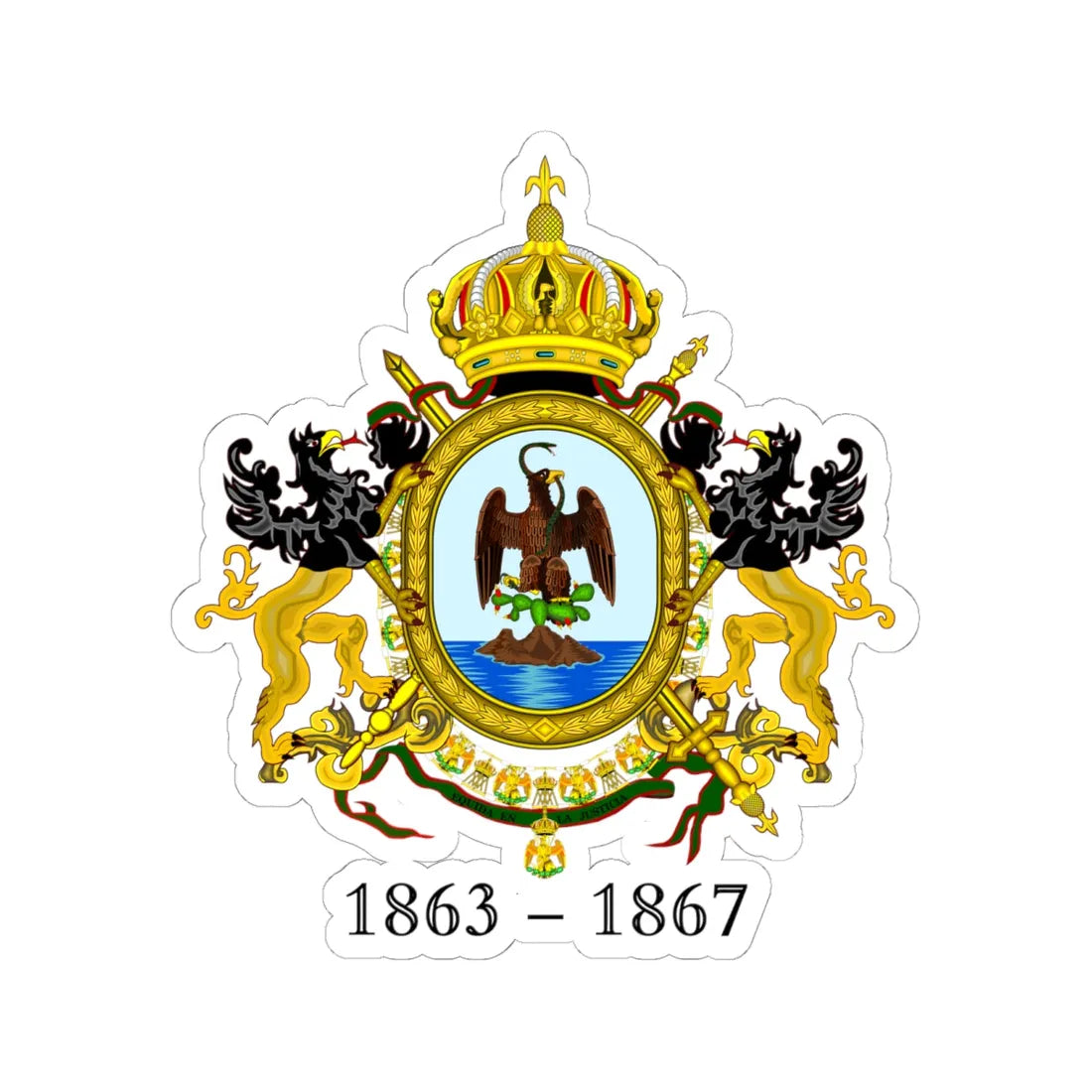 Escudo del Imperio 1863 a 1867 (Mexico) (Coat of Arms) STICKER Vinyl Kiss-Cut Decal - The Sticker Space