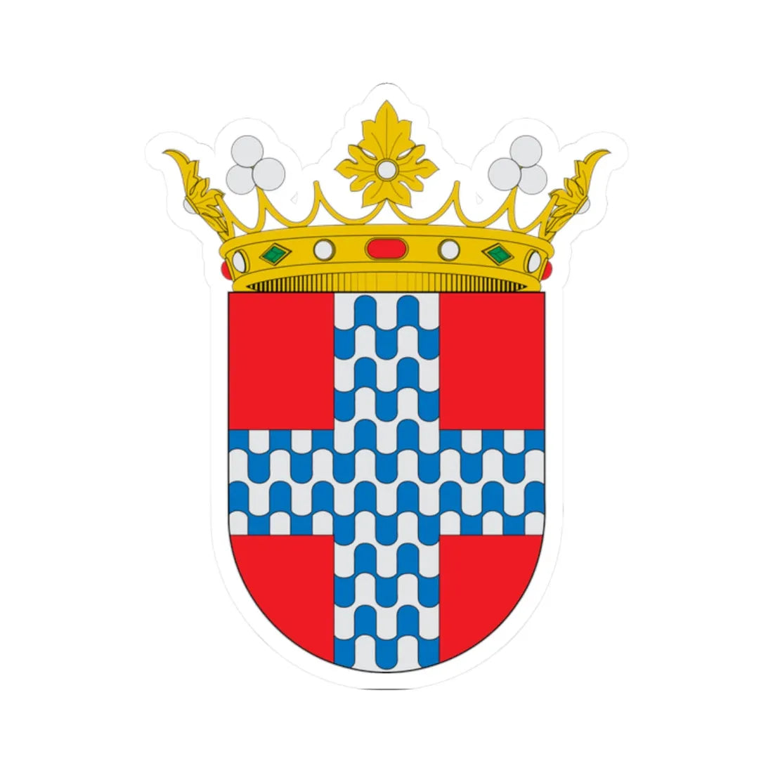Escudo del Marquesado de Castel-Moncayo (Spain) (Coat of Arms) STICKER Vinyl Kiss-Cut Decal 2 Inch White - The Sticker Space