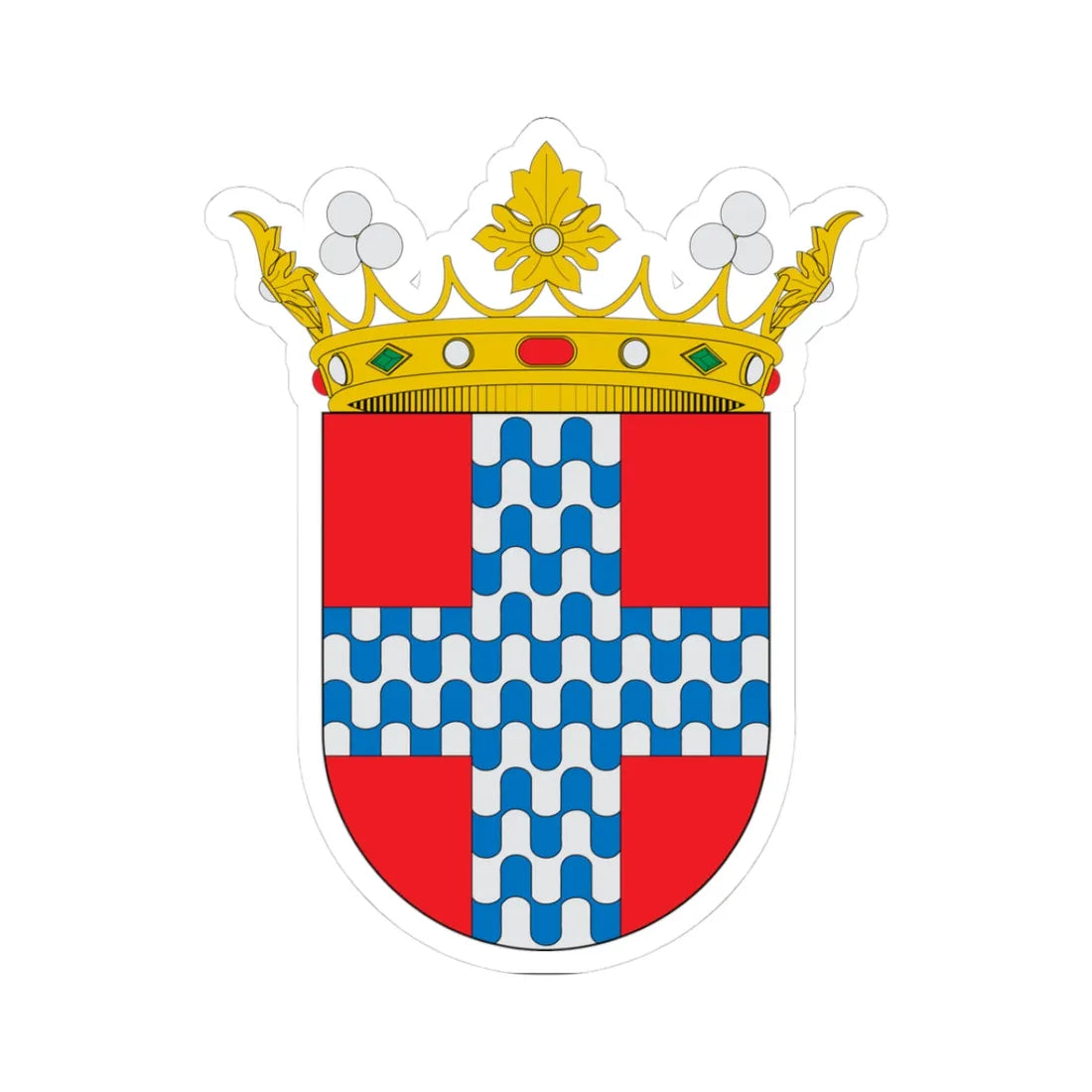 Escudo del Marquesado de Castel-Moncayo (Spain) (Coat of Arms) STICKER Vinyl Kiss-Cut Decal 3 Inch White - The Sticker Space