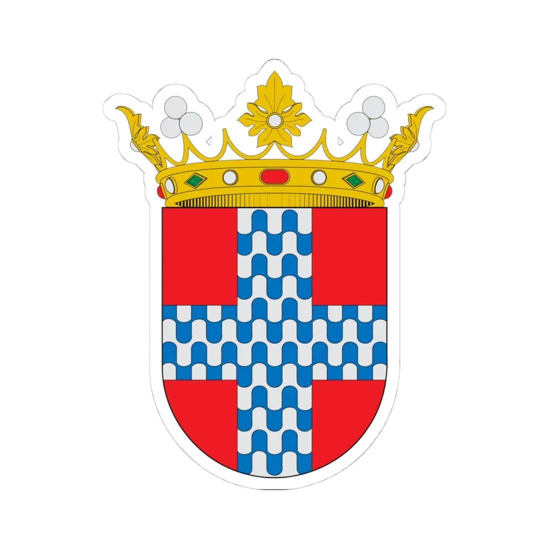 Escudo del Marquesado de Castel-Moncayo (Spain) (Coat of Arms) STICKER Vinyl Kiss-Cut Decal 4 Inch White - The Sticker Space