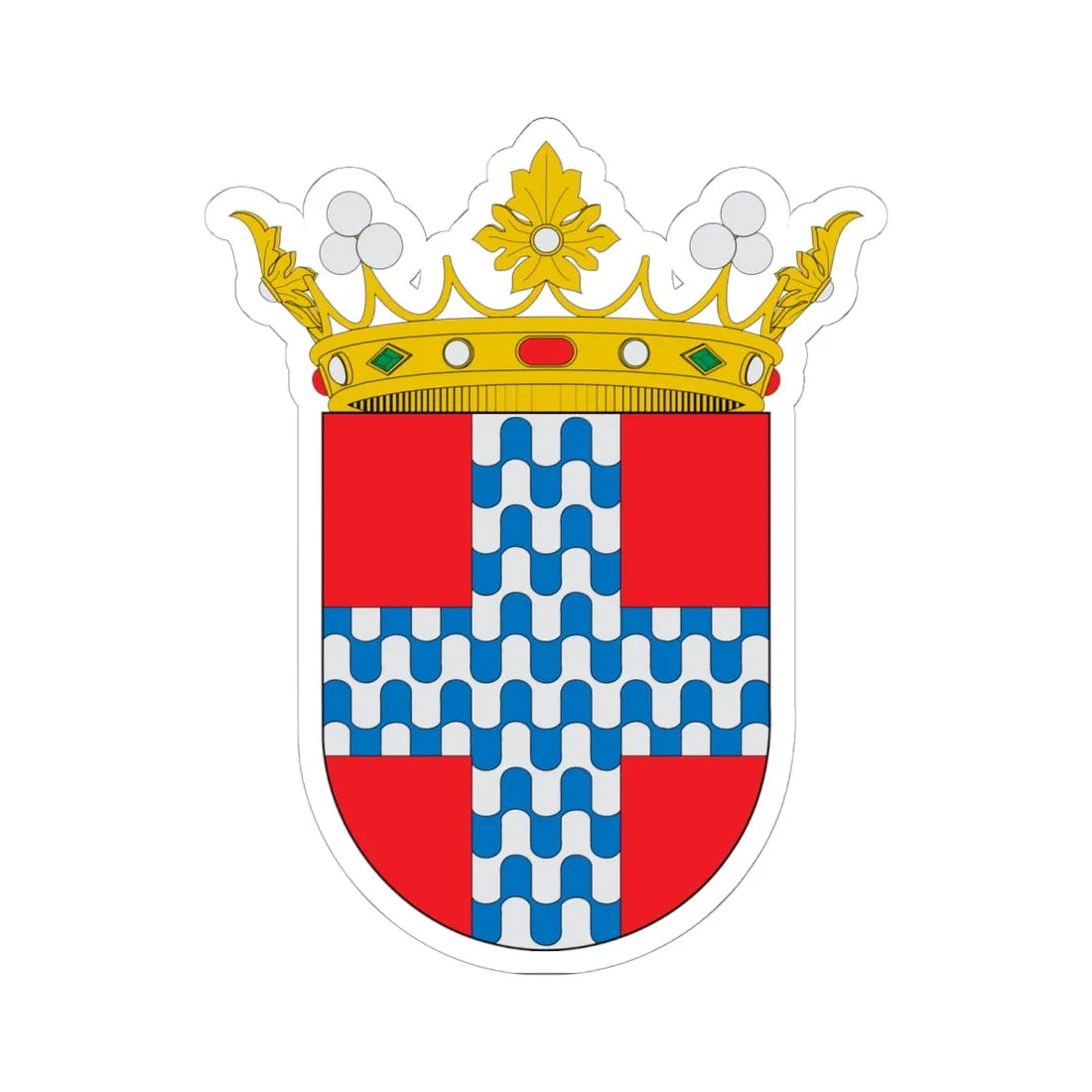 Escudo del Marquesado de Castel-Moncayo (Spain) (Coat of Arms) STICKER Vinyl Kiss-Cut Decal 6 Inch White - The Sticker Space