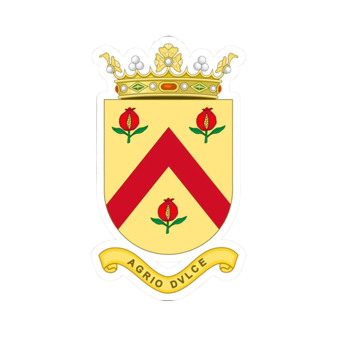 Escudo del Marquesado de la Floresta (Spain) (Coat of Arms) STICKER Vinyl Kiss-Cut Decal 2 Inch White - The Sticker Space