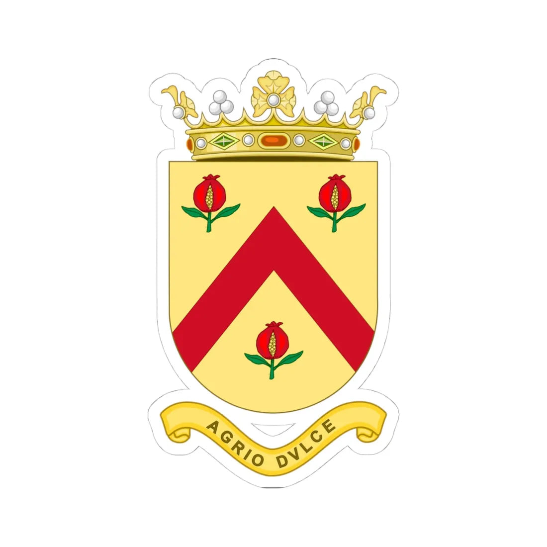 Escudo del Marquesado de la Floresta (Spain) (Coat of Arms) STICKER Vinyl Kiss-Cut Decal 4 Inch White - The Sticker Space