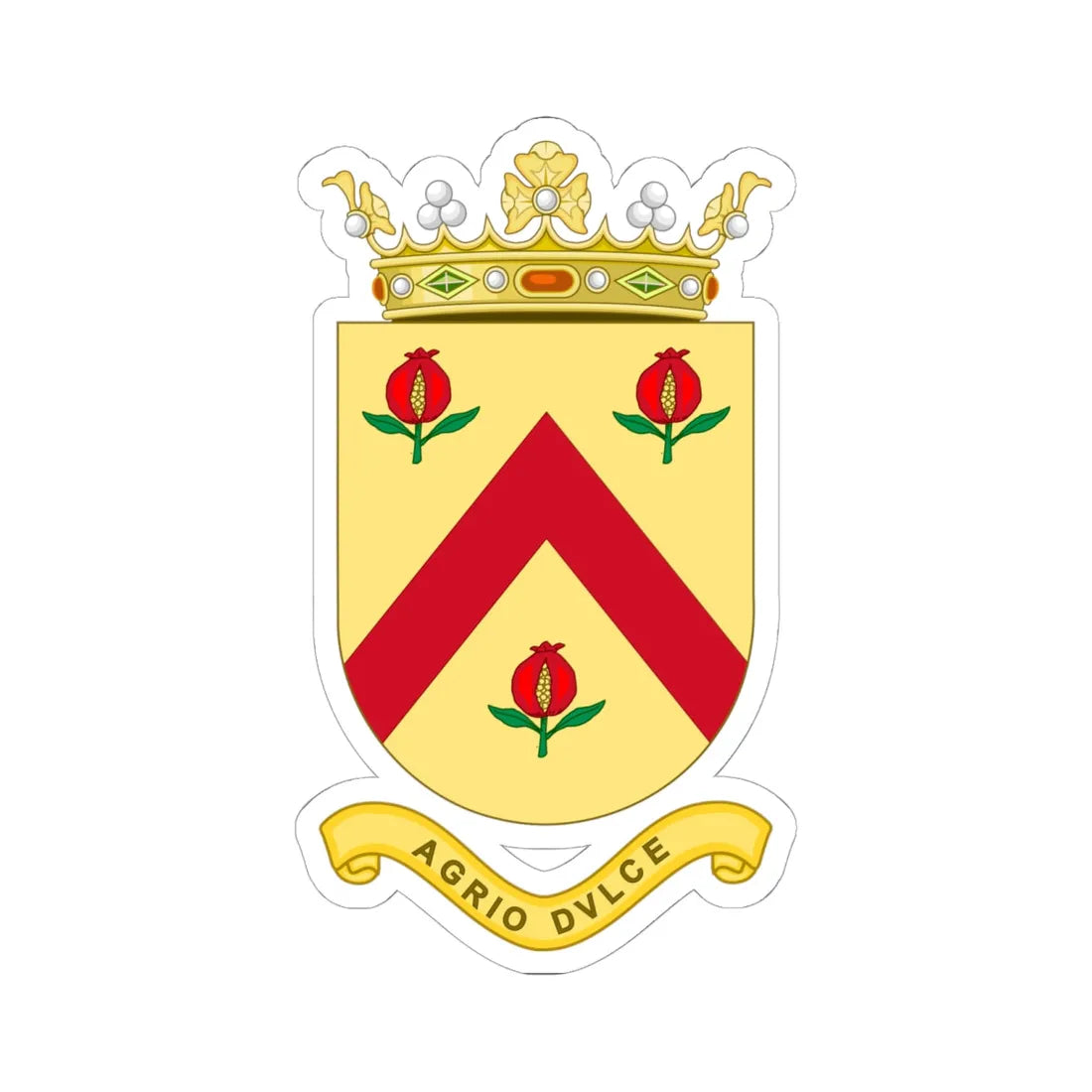 Escudo del Marquesado de la Floresta (Spain) (Coat of Arms) STICKER Vinyl Kiss-Cut Decal 6 Inch White - The Sticker Space