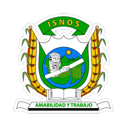 Escudo del municipio de Isnos (Colombia) (Coat of Arms) STICKER Vinyl Kiss-Cut Decal 6 Inch White - The Sticker Space