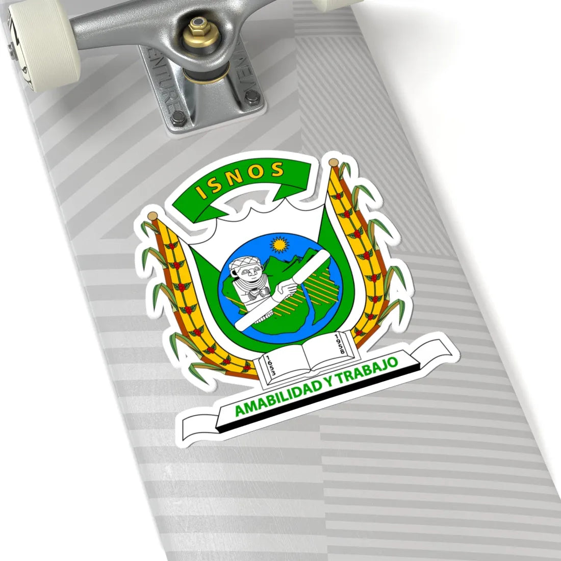 Escudo del municipio de Isnos (Colombia) (Coat of Arms) STICKER Vinyl Kiss-Cut Decal - The Sticker Space