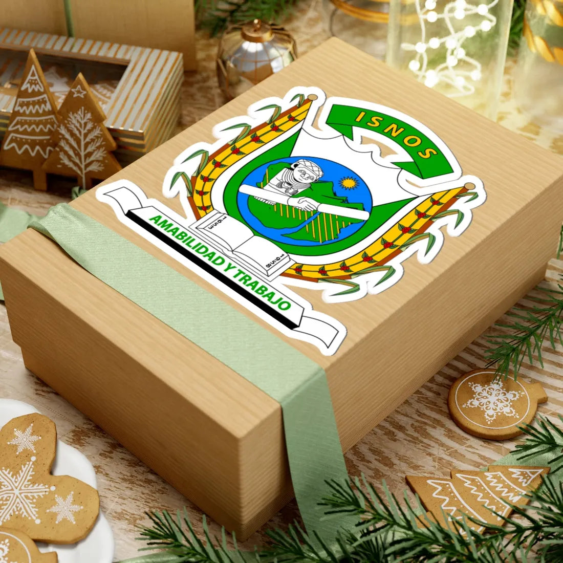 Escudo del municipio de Isnos (Colombia) (Coat of Arms) STICKER Vinyl Kiss-Cut Decal - The Sticker Space