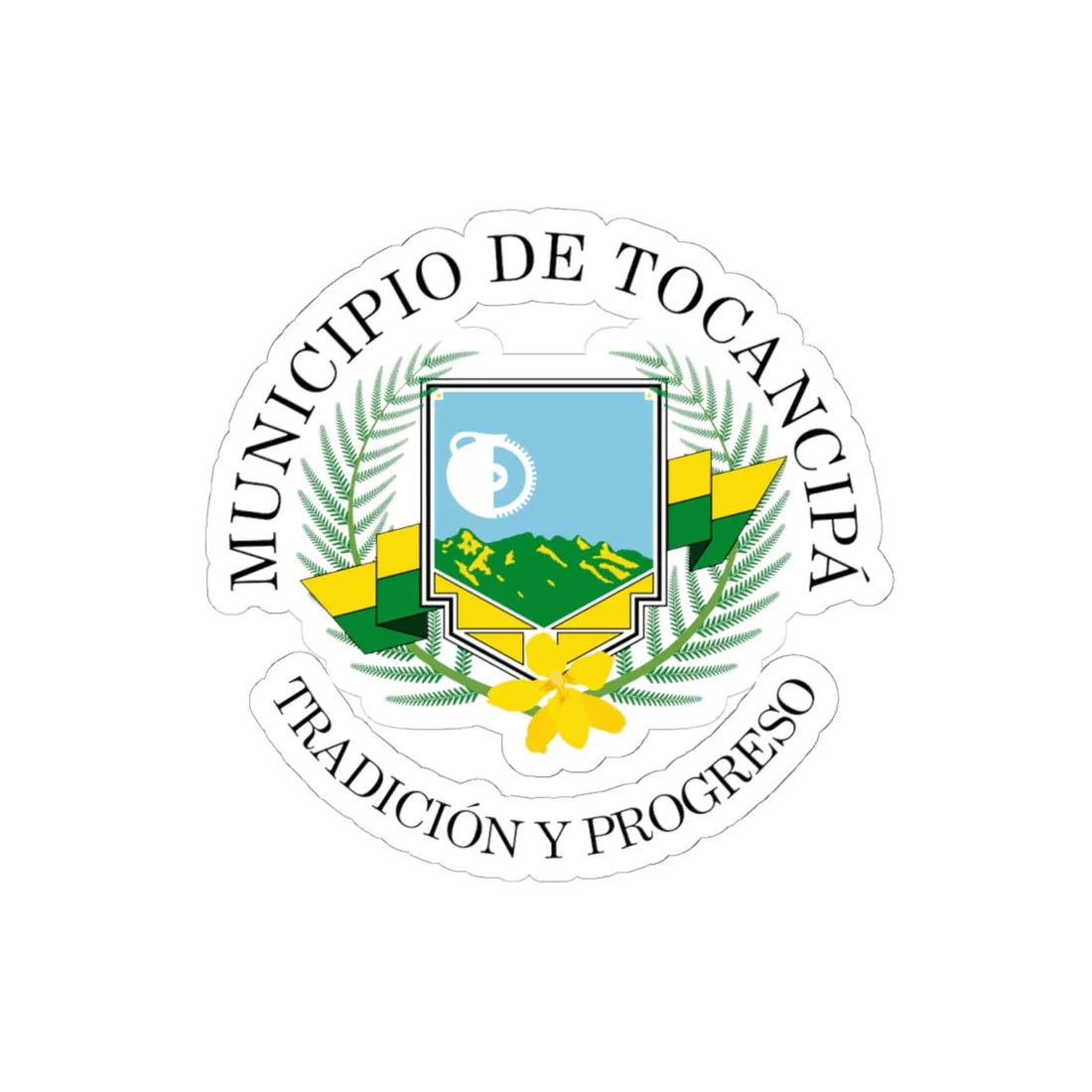 Escudo del Municipio de Tocancipá (Colombia) (Coat of Arms) STICKER Vinyl Kiss-Cut Decal 6 Inch White - The Sticker Space