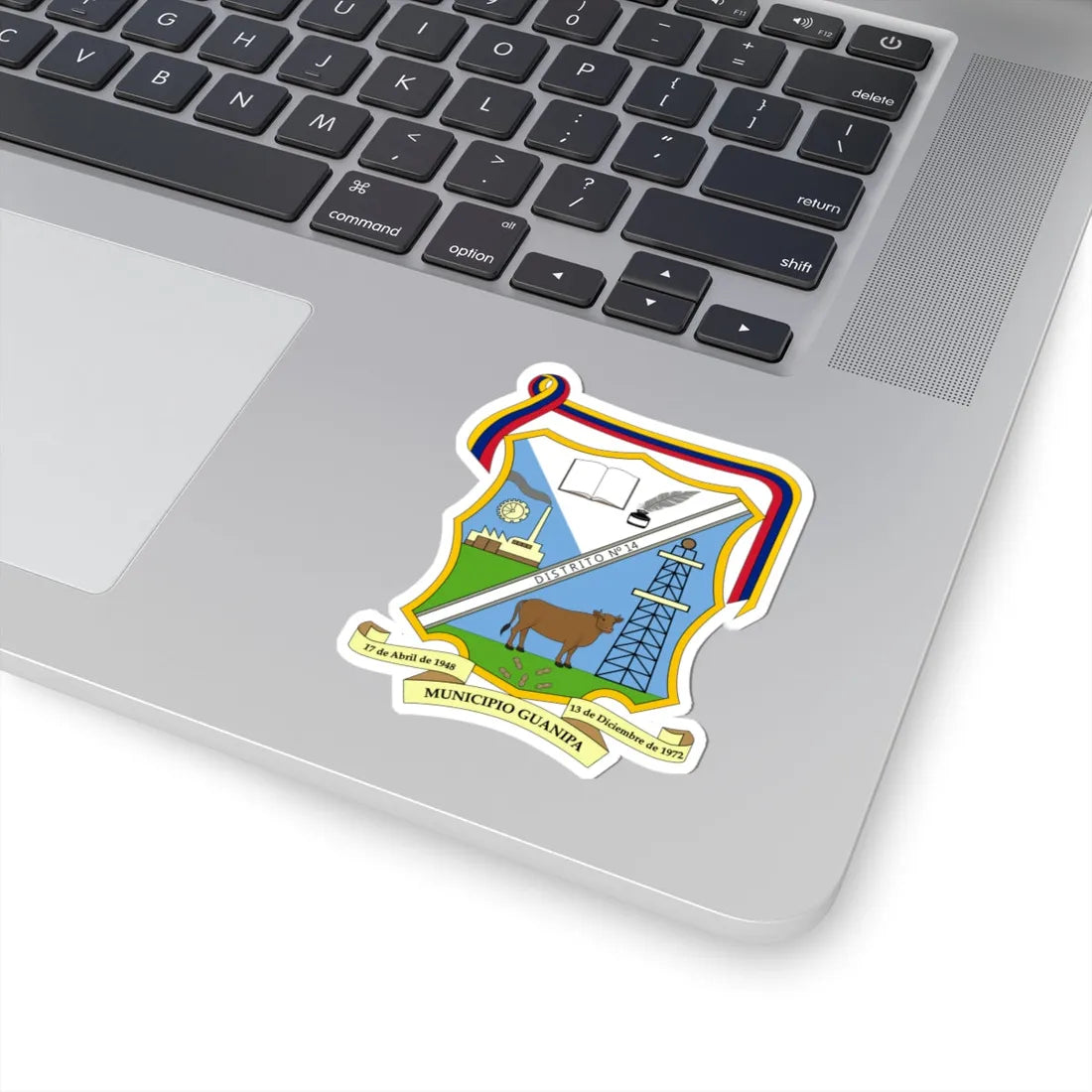 Escudo del Municipio Guanipa (Venezuela) (Coat of Arms) STICKER Vinyl Kiss-Cut Decal - The Sticker Space