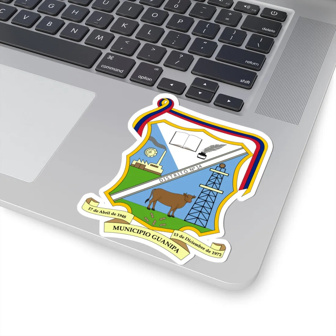 Escudo del Municipio Guanipa (Venezuela) (Coat of Arms) STICKER Vinyl Kiss-Cut Decal - The Sticker Space