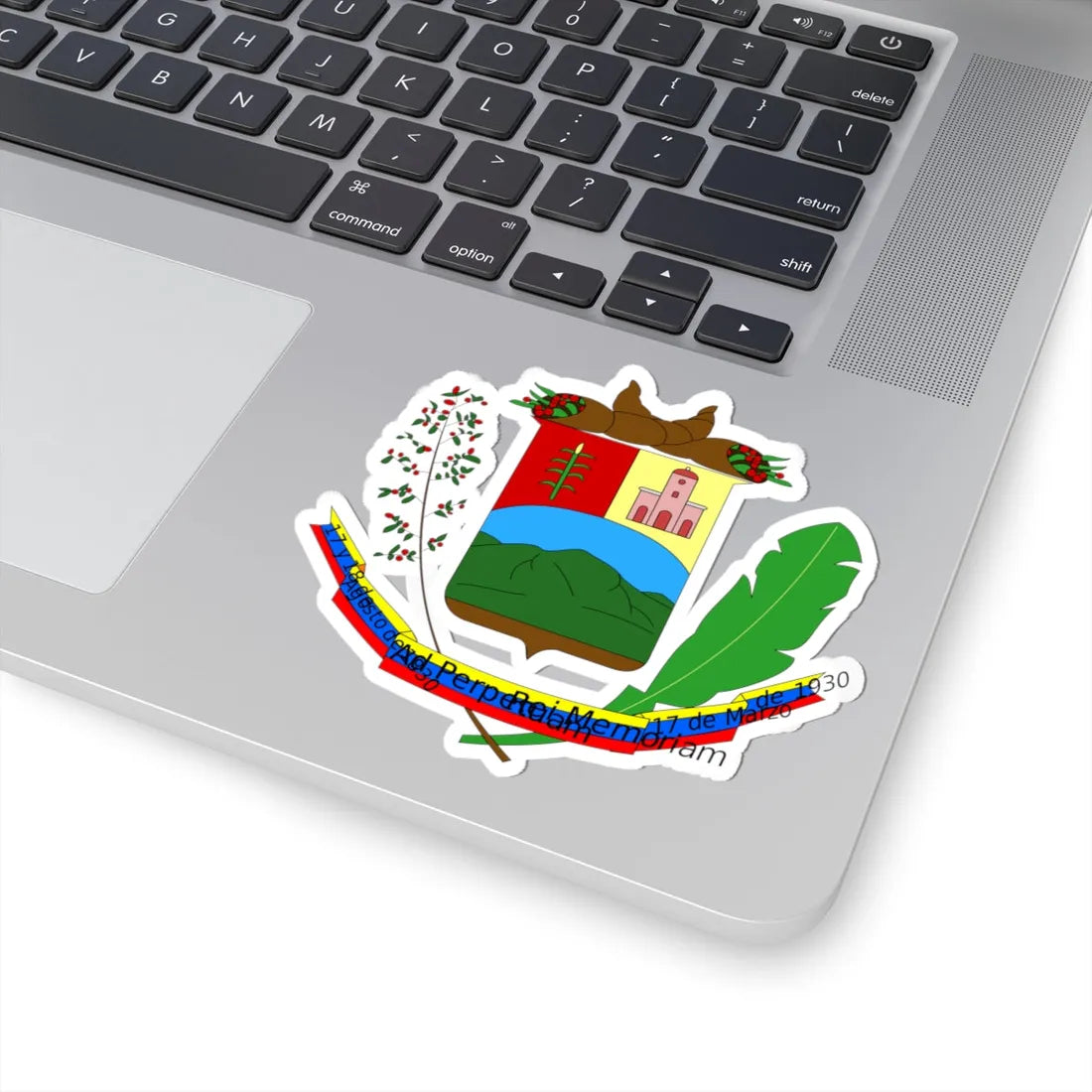 Escudo del Municipio Justo Briceño (Venezuela) (Coat of Arms) STICKER Vinyl Kiss-Cut Decal - The Sticker Space