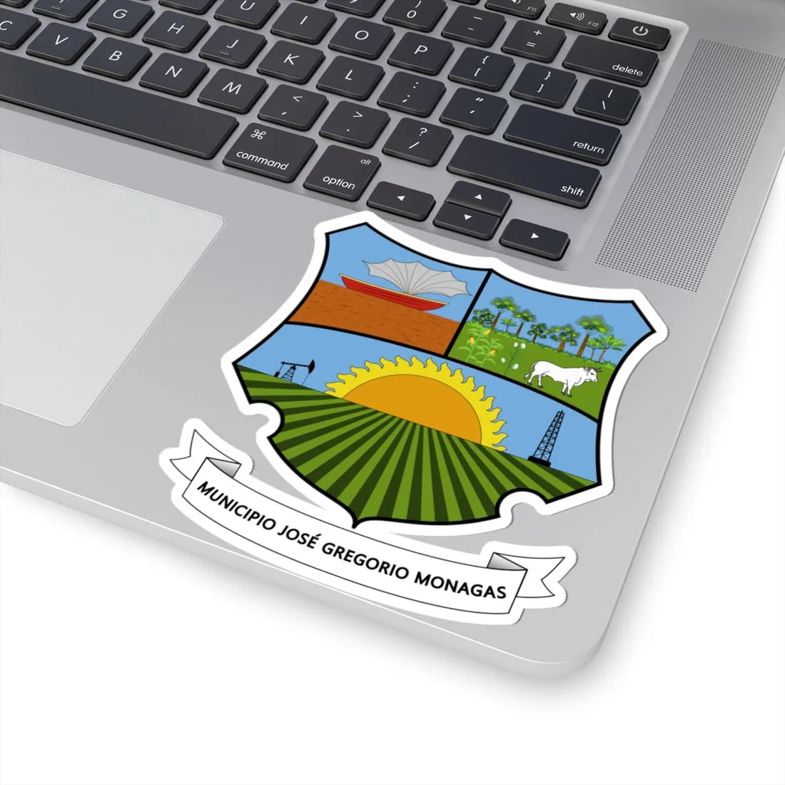 Escudo del Municipio Monagas Anzoátegui (Venezuela) (Coat of Arms) STICKER Vinyl Kiss-Cut Decal - The Sticker Space