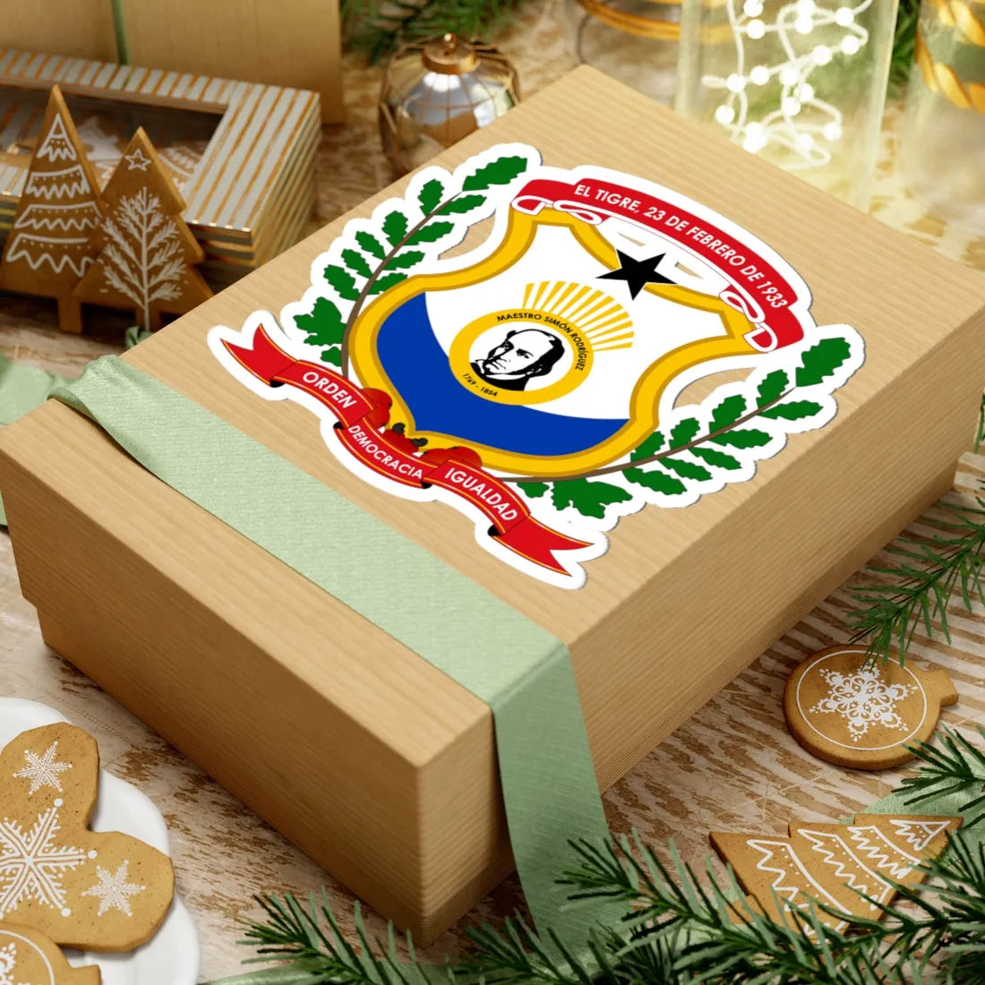 Escudo del Municipio Simón Rodríguez (Venezuela) (Coat of Arms) STICKER Vinyl Kiss-Cut Decal - The Sticker Space