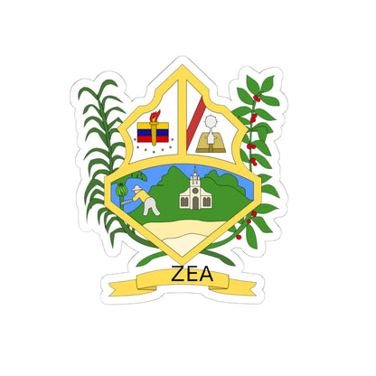 Escudo del Municipio Zea (Venezuela) (Coat of Arms) STICKER Vinyl Kiss-Cut Decal 6 Inch White - The Sticker Space