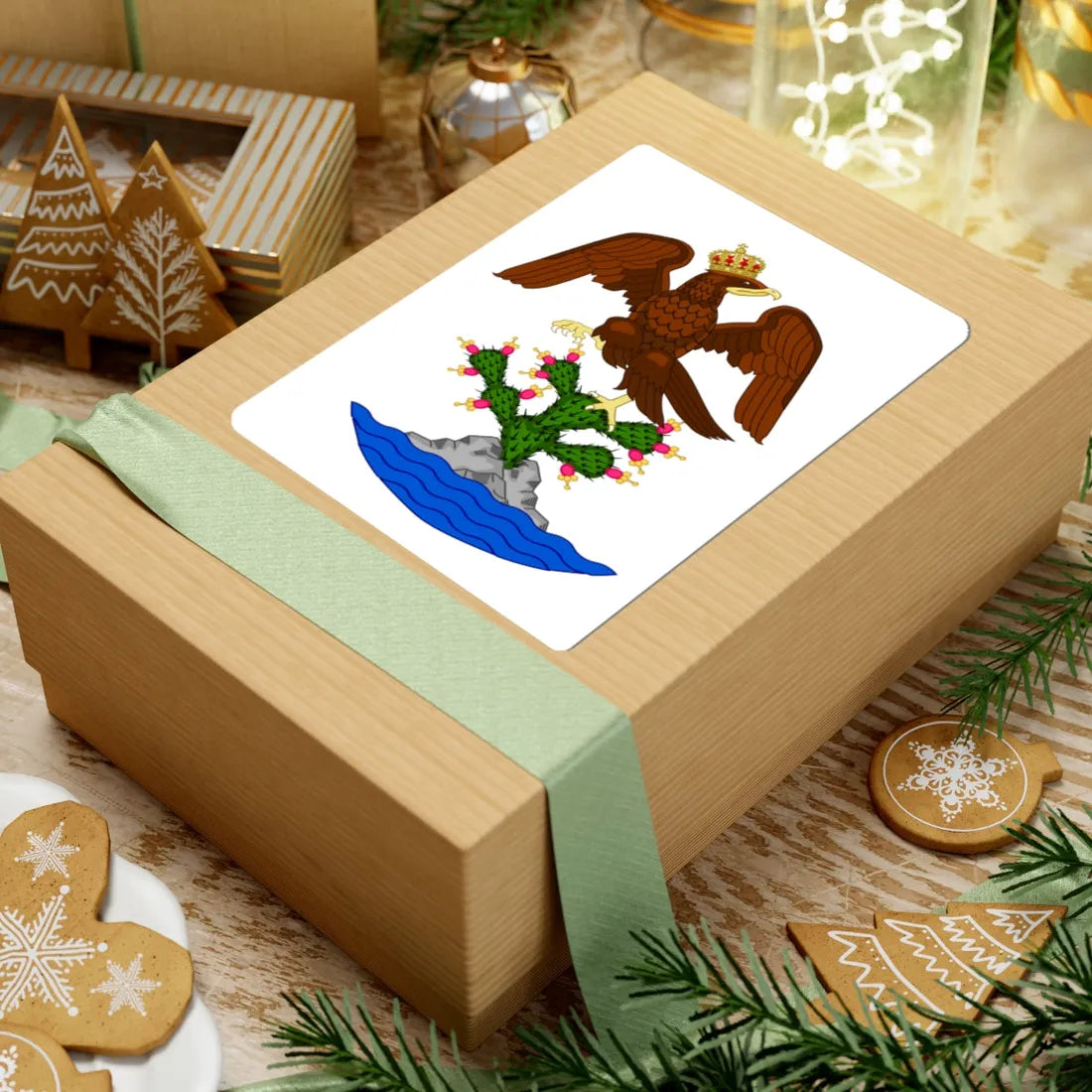 Escudo del Primer Imperio Mexicano cropped (Mexico) (Coat of Arms) STICKER Vinyl Kiss-Cut Decal - The Sticker Space