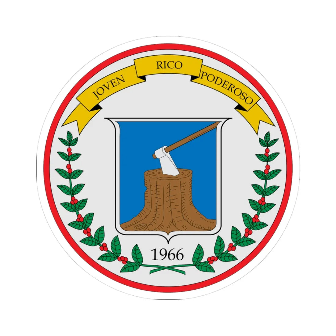 Escudo del Quindío (Colombia) (Coat of Arms) STICKER Vinyl Kiss-Cut Decal 3 Inch White - The Sticker Space