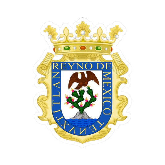Escudo del Reino de México (Mexico) (Coat of Arms) STICKER Vinyl Kiss-Cut Decal 2 Inch White - The Sticker Space