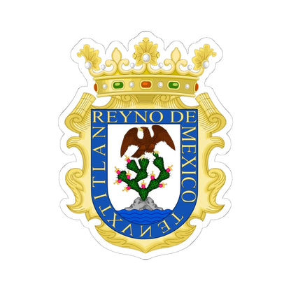 Escudo del Reino de México (Mexico) (Coat of Arms) STICKER Vinyl Kiss-Cut Decal 6 Inch White - The Sticker Space