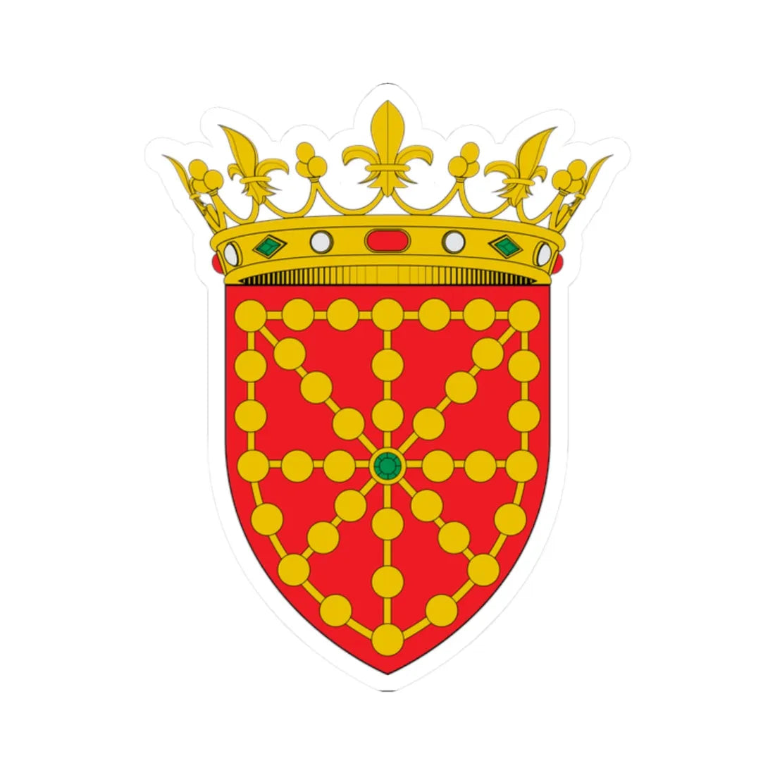 Escudo del Reino de Navarra (Spain) (Coat of Arms) STICKER Vinyl Kiss-Cut Decal 2 Inch White - The Sticker Space