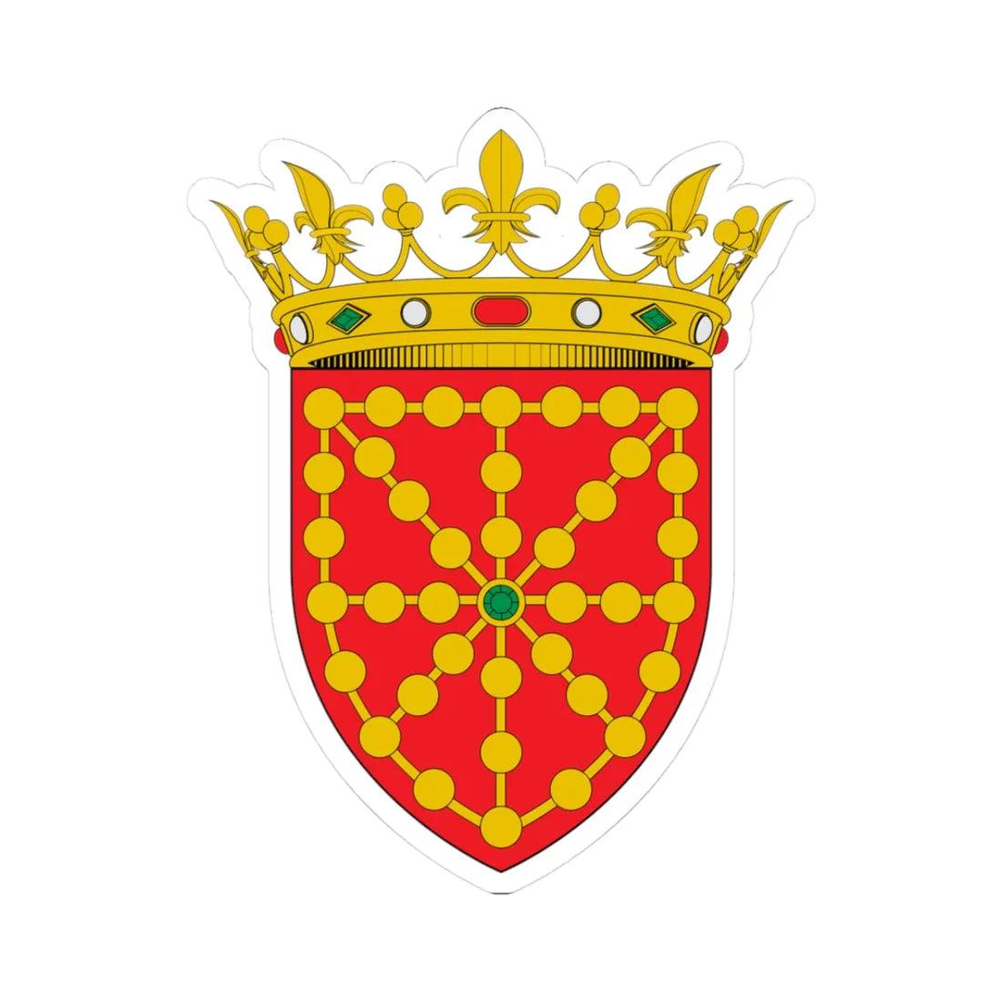 Escudo del Reino de Navarra (Spain) (Coat of Arms) STICKER Vinyl Kiss-Cut Decal 3 Inch White - The Sticker Space