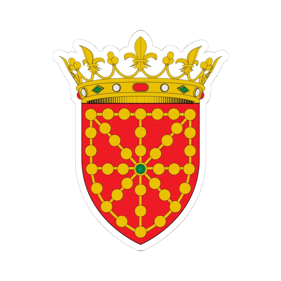 Escudo del Reino de Navarra (Spain) (Coat of Arms) STICKER Vinyl Kiss-Cut Decal 4 Inch White - The Sticker Space