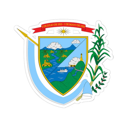 Escudo del Valle del Cauca (Colombia) (Coat of Arms) STICKER Vinyl Kiss-Cut Decal 6 Inch White - The Sticker Space