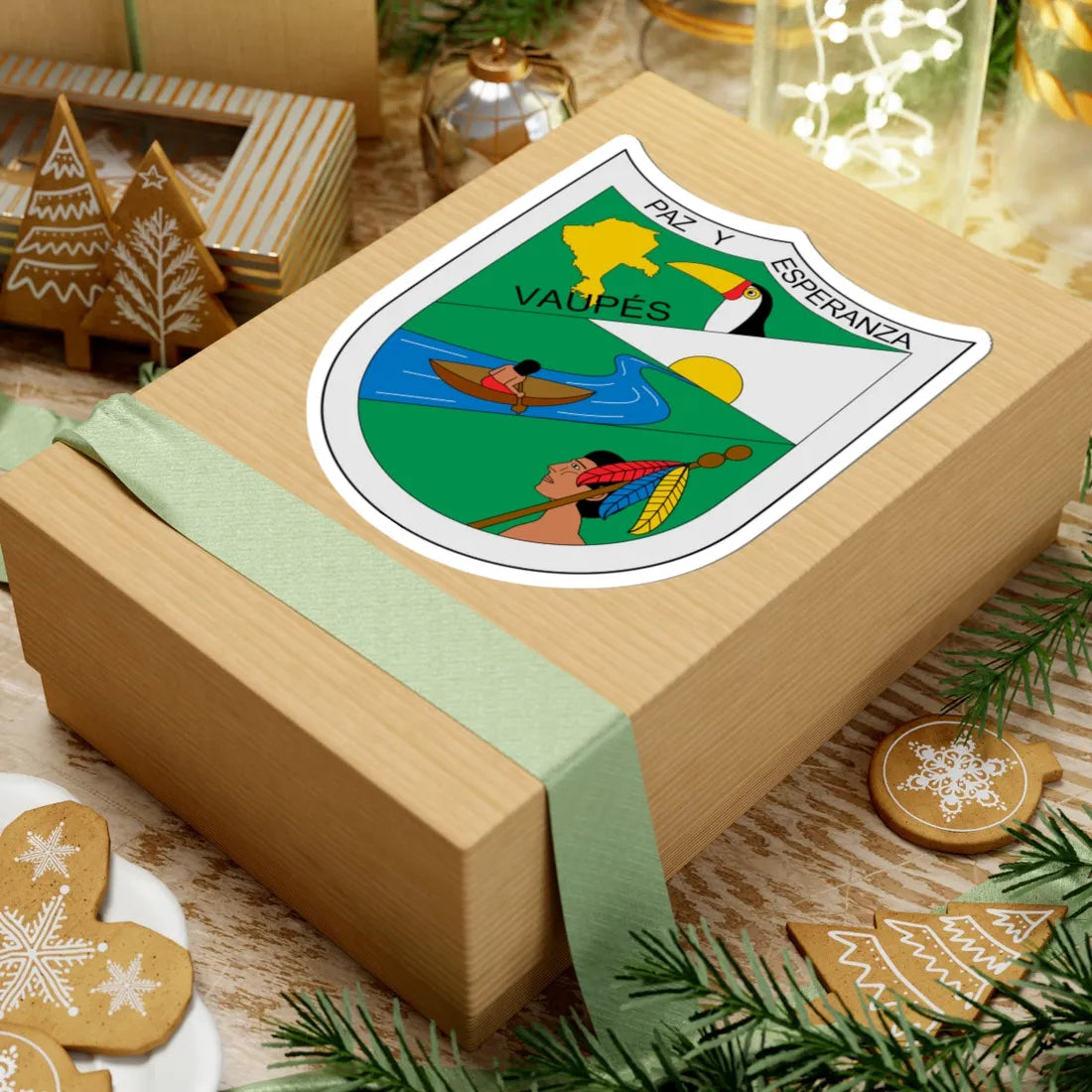 Escudo del Vaupés (Colombia) (Coat of Arms) STICKER Vinyl Kiss-Cut Decal - The Sticker Space