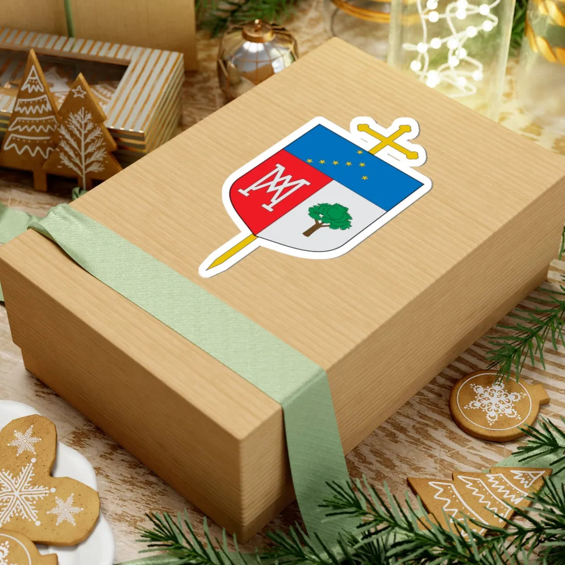 Escudo del Vicariato Apostólico de Mitú (Colombia) (Coat of Arms) STICKER Vinyl Kiss-Cut Decal - The Sticker Space