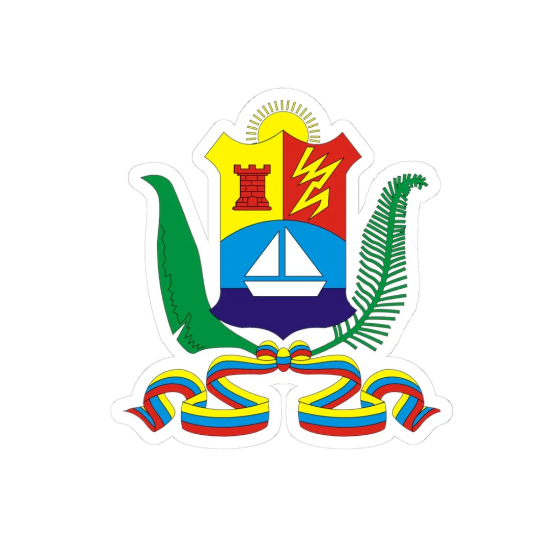 Escudo del Zulia (Venezuela) (Coat of Arms) STICKER Vinyl Kiss-Cut Decal 3 Inch White - The Sticker Space