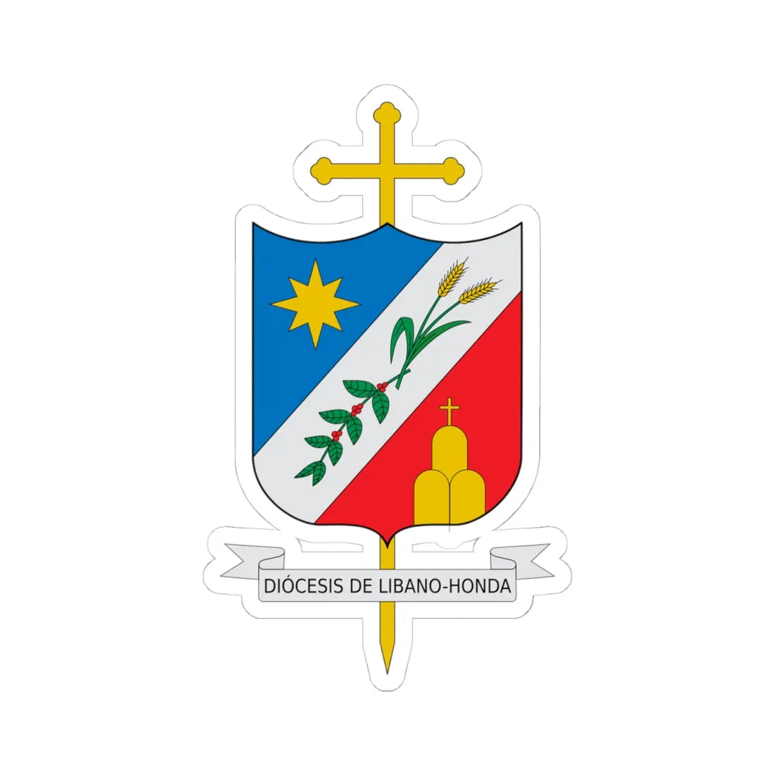 Escudo Diócesis de Líbano-Honda (Colombia) (Coat of Arms) STICKER Vinyl Kiss-Cut Decal - The Sticker Space
