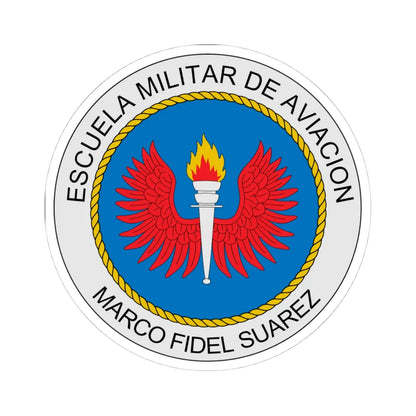 Escudo Escuela de Aviacion MFS (Colombia) (Coat of Arms) STICKER Vinyl Kiss-Cut Decal 4 Inch White - The Sticker Space
