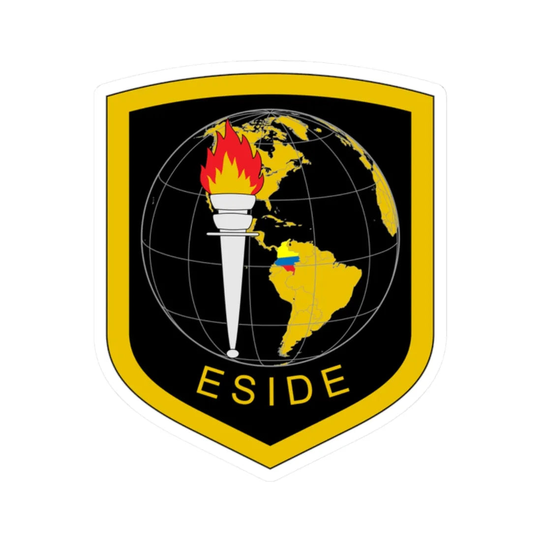 Escudo Escuela Idiomas y Dialectos-Colombia (Colombia) (Coat of Arms) STICKER Vinyl Kiss-Cut Decal 2 Inch White - The Sticker Space
