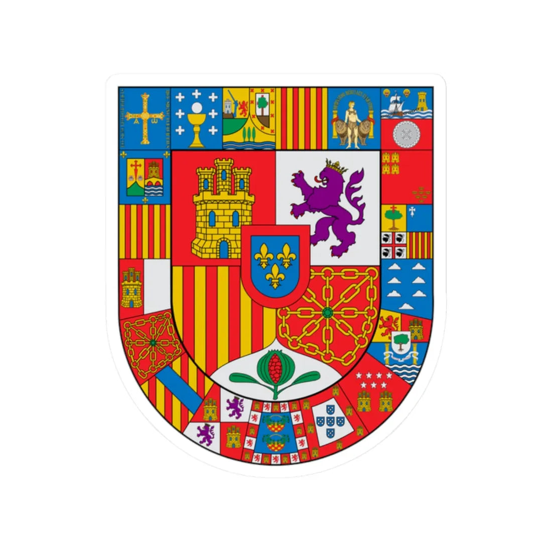 Escudo España Autonómica (Spain) (Coat of Arms) STICKER Vinyl Kiss-Cut Decal 2 Inch White - The Sticker Space